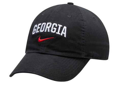 UGA Georgia Bulldogs Nike Cotton Arched Georgia Cap - Black