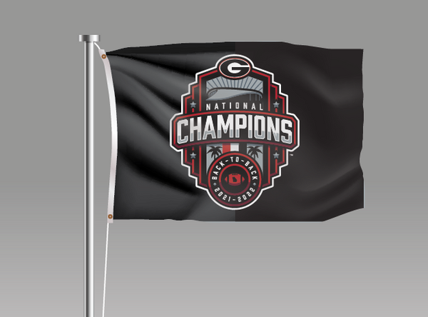 UGA Back To Back National Champions 3x5 Flag – The Red Zone- Athens, GA