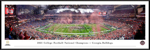 1/10/22 UGA Panoramic Framed Poster Print Natty Dawgs 33, Alabama 18 Confetti