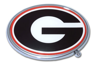 UGA Red and Black Oval G Car Emblem