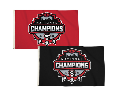 UGA 2021 National Champions 3x5 Red/Black Flag Combo Deal