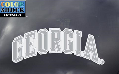 UGA Georgia Bulldogs Arched GEORGIA Etched Glass Decal