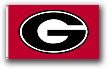UGA Georgia Bulldogs Red Oval G 3x5 Flag