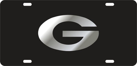 UGA Georgia Mirror Oval G Car Tag - Black