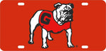 UGA Georgia Standing Bulldog Car Tag - Red