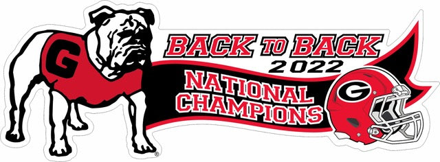 UGA Back to Back National Champions Decal – The Red Zone- Athens, GA