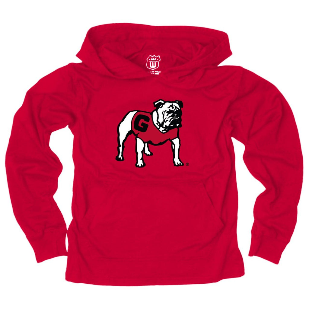 Wes & Willy Georgia Bulldogs Youth Lightweight T-Shirt Hoodie - Red Youth M (10/12)