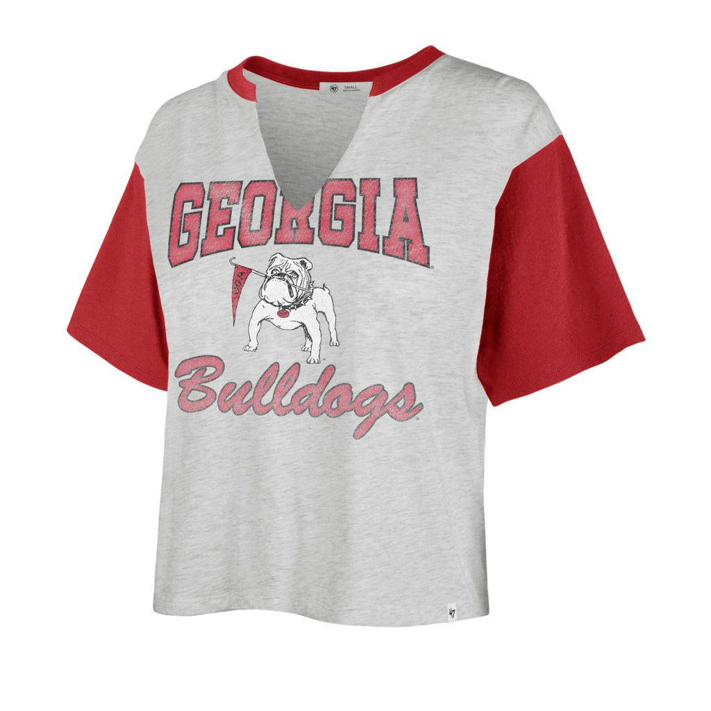 WOMENS '47 Brand UGA Pennant Dog Cropped Tshirt - Red – The Red