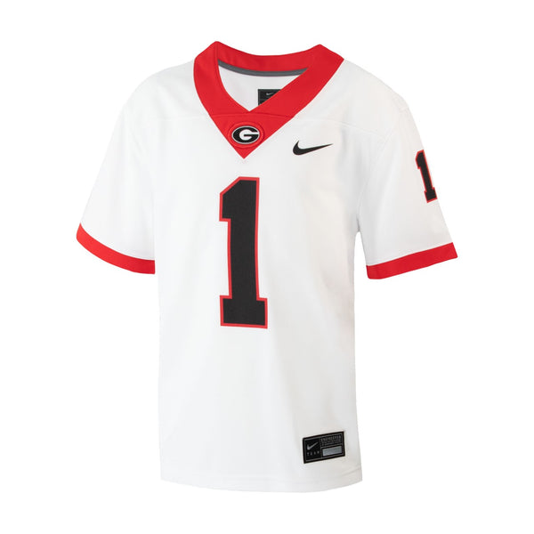 UGA Nike #1 YOUTH Football Jersey - White – The Red Zone- Athens, GA